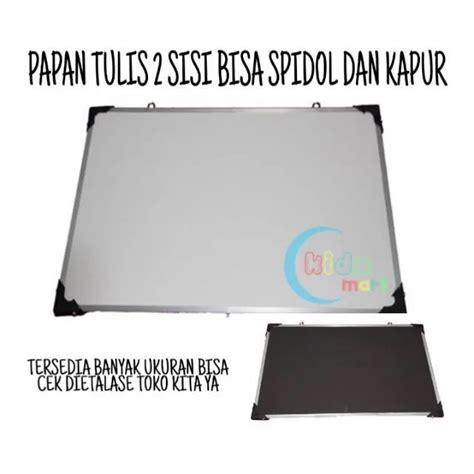 Whiteboard X Papan Tulis Anak Putih White Board Sisi Spidol Dan