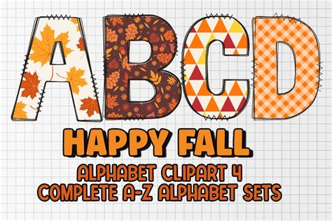 Fall Leaves Alphabet Letters Numbers Clip Art Fall Banner