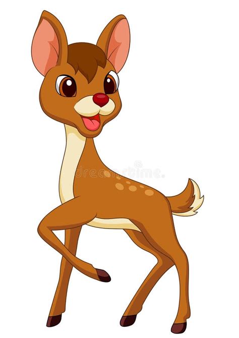 Cute deer cartoon stock vector. Illustration of december - 33231146