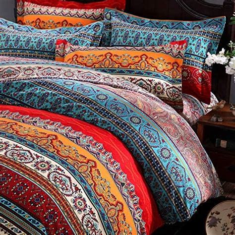 Lush Decor Bohemian Stripe Reversible Cotton Duvet Cover Set 3 Piece Set Full