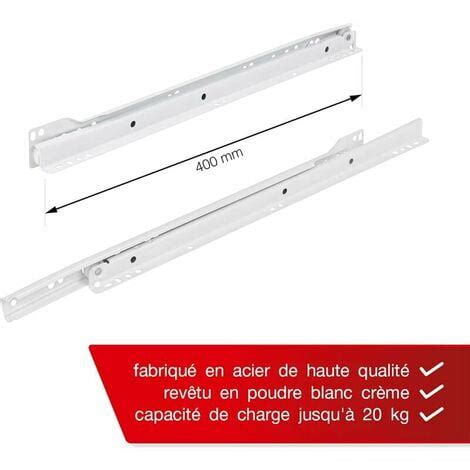 Ulisem Coulisse Tiroir 400 Mm Lot De 2 1 Paire Rails Pour Tiroir