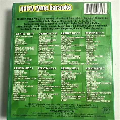 Party Tyme Karaoke Country Mega Pack Various By Sybersound Cd