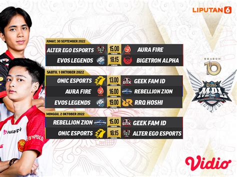 Jadwal Lengkap MPL ID Season 10 Vidio