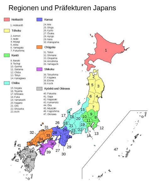 File Regions And Prefectures Of Japan De Svg Wikimedia Commons