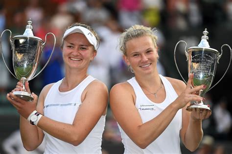 Barbora Krejcikova and Katerina Siniakova - Ladies' Doubles Final of the Wimbledon Tennis ...