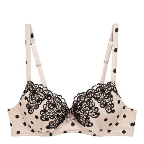 Gold Black Daring Polka Dot Gel Bra Brandalley