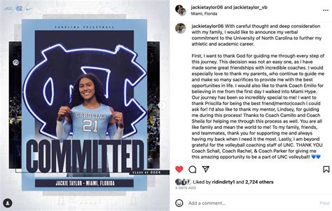 Sean Taylors Daughter Jackie Has Committed To Unc For Volleyball R