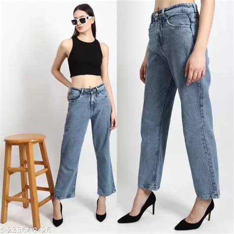 Kr Single Button Non Stretch High Risehigh Waist Jeans Plainclean Lookfancytrendingblast