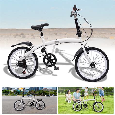 White 20and Adult Folding Bike Folding Bike 7 Speed Folding Bike Camping City Bike £137 94