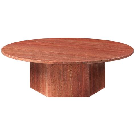 Gubi Epic Coffee Table Round Cm Red Travertine Finnish Design Shop