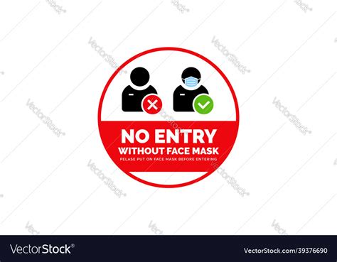 Face Mask Required Warning Prevention Sign Vector Image