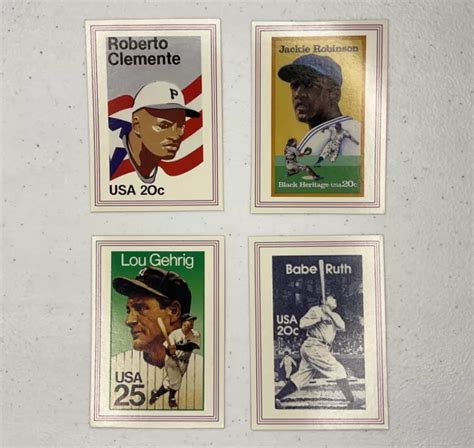 Baseball Cards Babe Ruth Lou Gehrig Clemente Jackie Usps