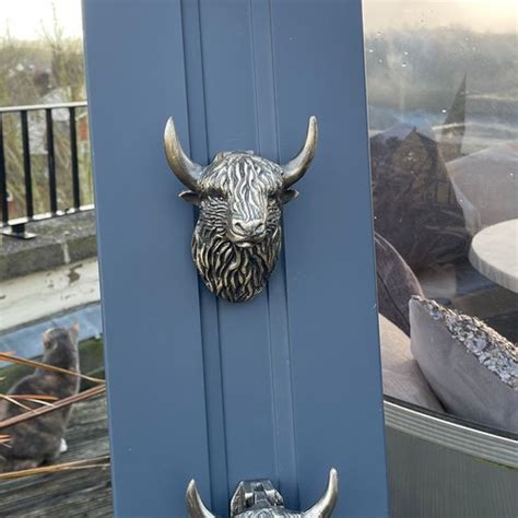 Highland Cow Door Knocker For Front Door Polished Solid Etsy Uk