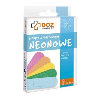 DOZ PRODUCT Plastry Z Opatrunkiem Neonowe 19 X 72 Mm 10 Szt