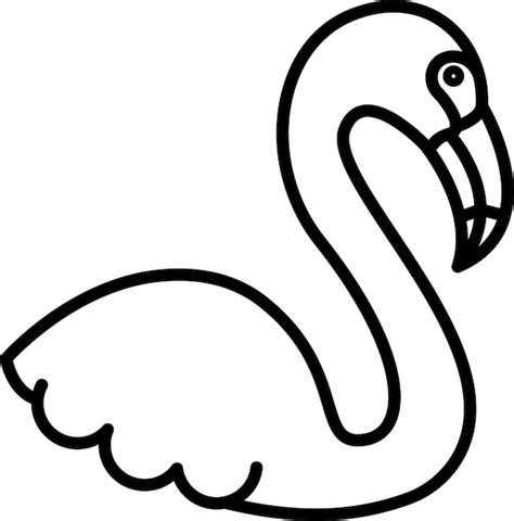 Premium Vector Flamingo Outline Vector Illustration