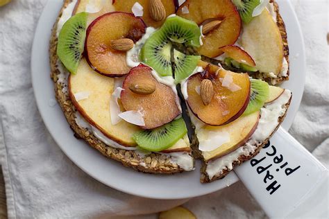 Receta Fit Pizza Dulce Con Frutas