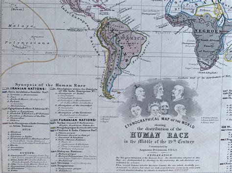 Ethnographical Map Of The World Showing The Distribution Of The