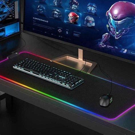 Voomy Gaming Muismat Xxl Rgb Led Verlichting Anti Slip