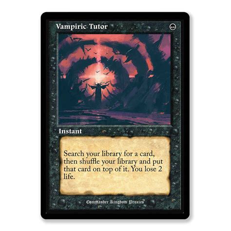 Vampiric Tutor Vintage Custom Mtg Proxy Card Trinketkingdom