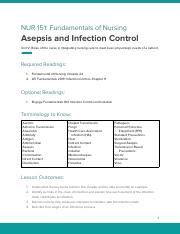 Fundamentals Of Nursing Asepsis And Infection Control Course Hero