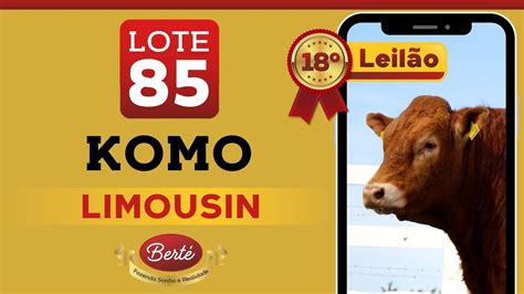 Lote 85 Komo TOURO LIMOUSIN 18º Leilão Fazenda Sonho e Realidade