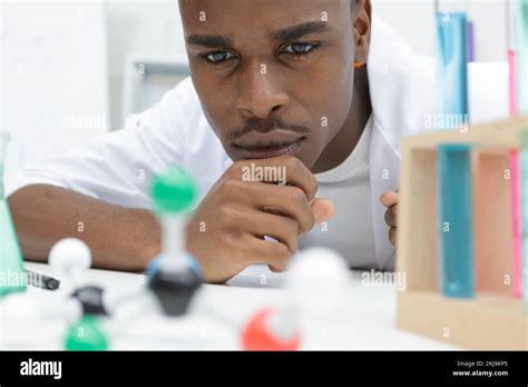 Man Holding Colorful Science Molecule Model Stock Photo Alamy