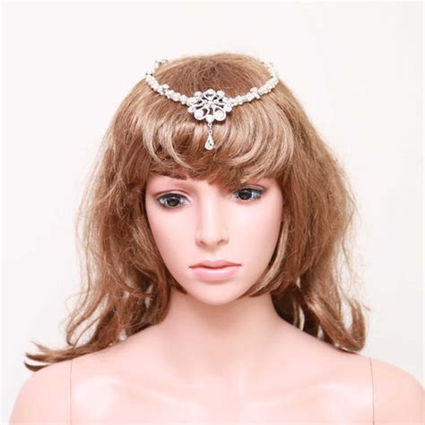 Beaded Headpiece Forehead Headpiece Bridal Hair Chain Rhinestone