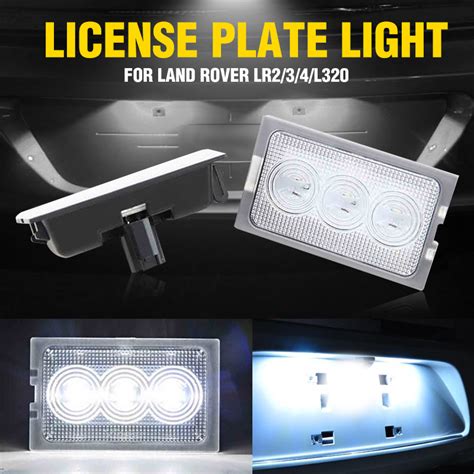 New Pcs Led License Plate Lights Lamp White For Land Rover Discovery