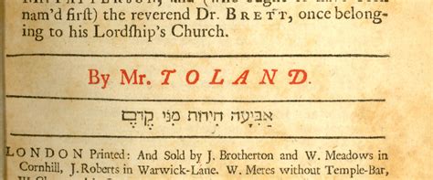 John Toland – The Irish Literature Collection