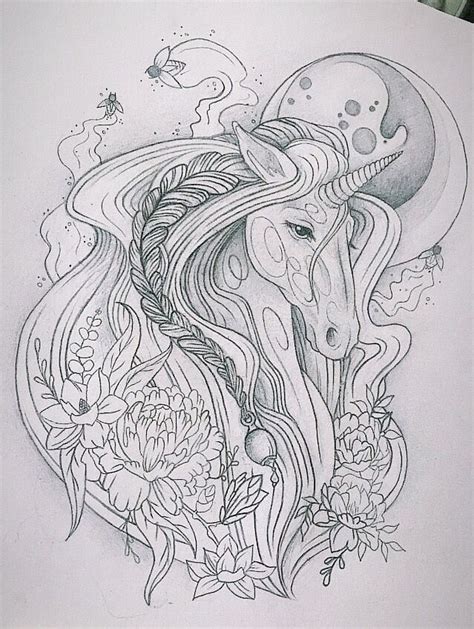 Unicorn Tattoo Design 🦄🌙