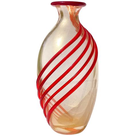 Archimede Seguso Murano Gold Flecks Italian Art Glass Conch Shell Center Bowl For Sale At 1stdibs