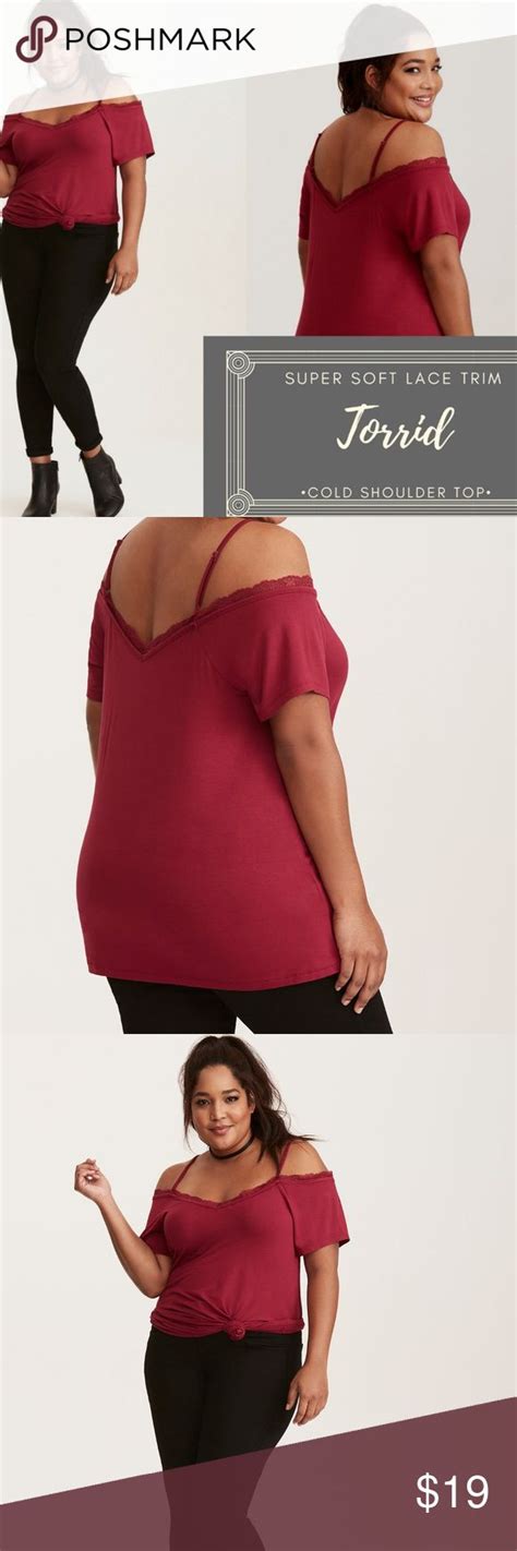 Sold Torrid Super Soft Lace Trim Cold Shoulder Top Cold Shoulder Top