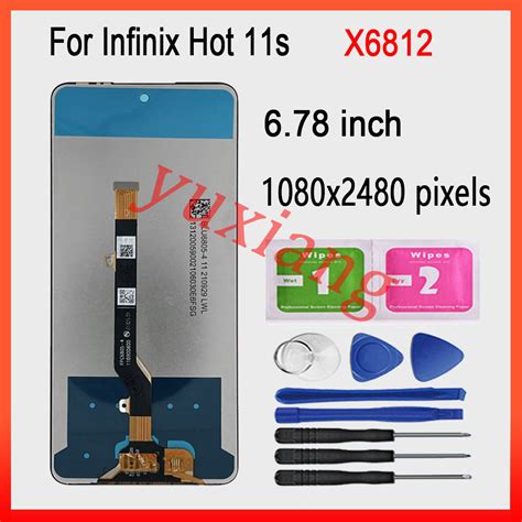 Original LCD For Infinix Hot 11 Play Hot 11S X6812 Hot 11S NFC X6812B Hot 11 2022 X675 X662 LCD
