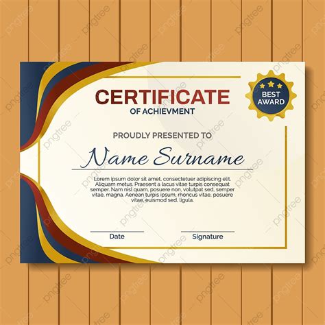 Red And Gold Wave Certificate Template Template Download On Pngtree