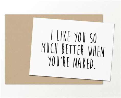 I Like You So Much Better Naked Funny Greeting Card Love