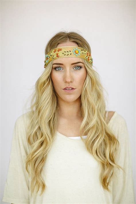 Bohemian Beaded Indian Ribbon Headband Head Wrap Womens Fashion Hair