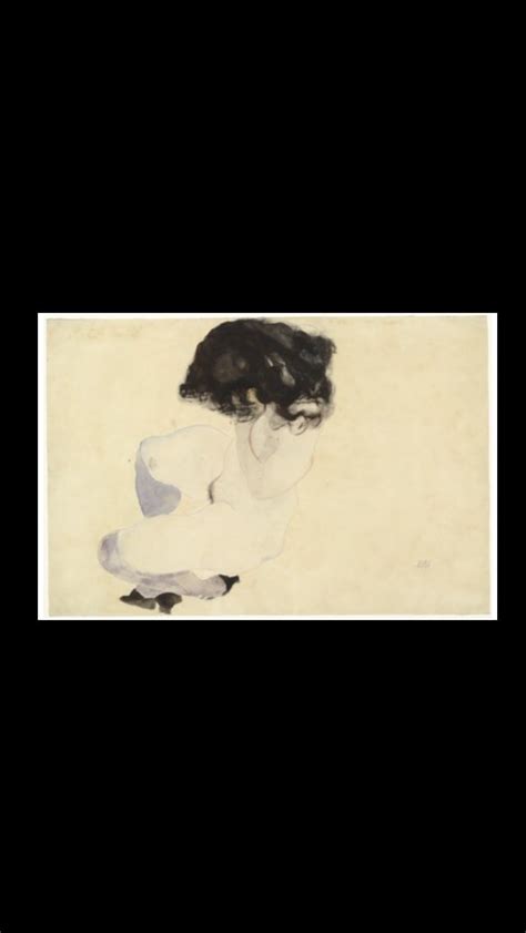 Egon Schiele Nude With Violet Stockings And Black Hair Akt Mit