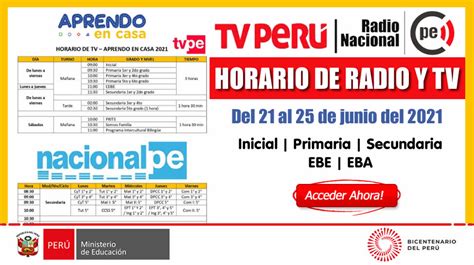 Horario De La Programaci N De Radio Y Tv Del Al De Junio De