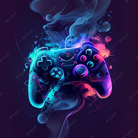 Premium Photo | Cyberpunk gaming controller gamepad joystick illustration