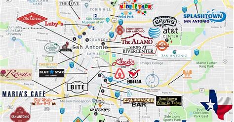 San Antonio Texas Air BnB Tourist Map 25 00USD