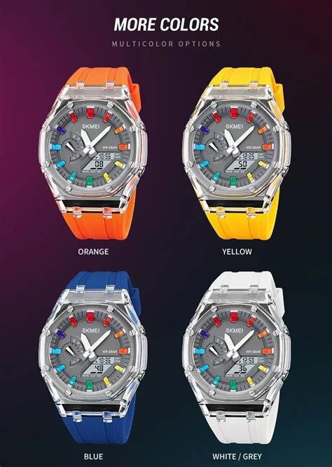 Skmei - 2100 - World Time 50m Waterproof - Black White - Dials Watches