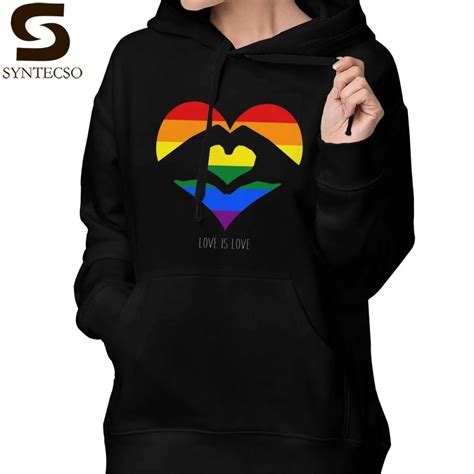 Love Is Love Hoodie Is Love Lgbt Rainbow Heart Hoodies Long Sleeve Blue Hoodies Women Sweet