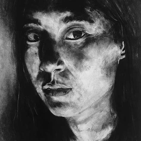 A Black And White Drawing Of A Womans Face