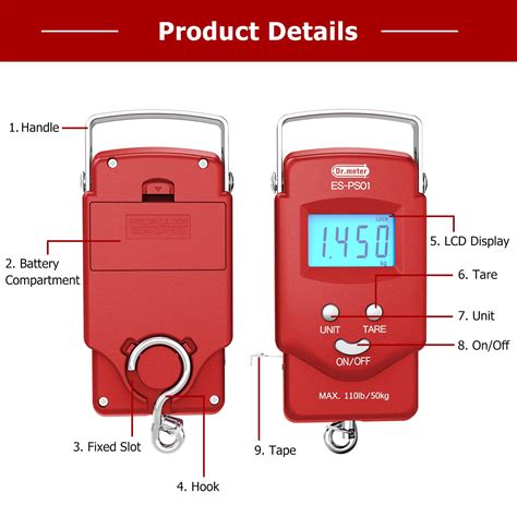 Snapklik Dr Meter Fish Scale Ps Lb Kg Backlit Lcd Display