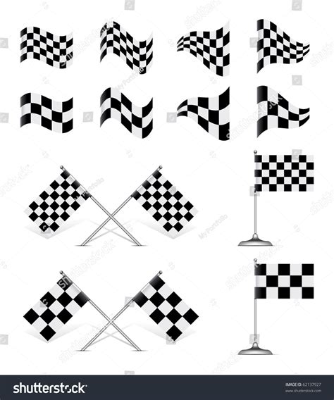 Racing Flags Vector Set Rotating 45 Stock Vector (Royalty Free ...