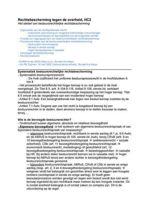 HC2 Het Stelsel Van Bestuurlijke Rechtsbescherming