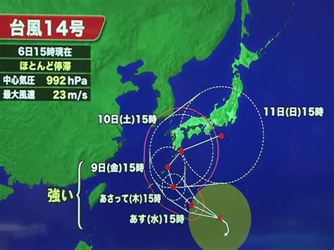 『台風14号』今後の進路予想は7日以降に強い勢力に発達の模様 8 10日にかけて東海地方で大雨も Locipo（ロキポ） 無料テレビ動画