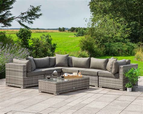 Rattan Garden Corner Sofa Set In Brown Piece Florida Rattan Direct