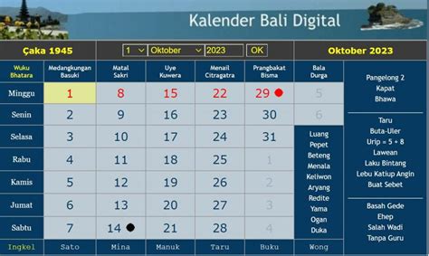 Rahasia Hari Baik Kalender Bali 2023 Lengkap Dengan Wuku Dan Pancawara Fokus Kampus