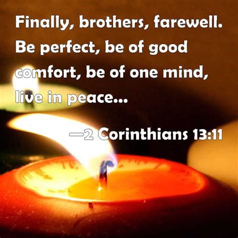 Corinthians Finally Brothers Farewell Be Perfect Be Of Good